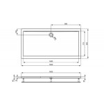 Shower tray Rectangular 180x90x4 material: Acrylic, color: White surface: Glossy Rectangular