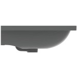 Νιπτήρας ένθετος 61x51 από πορσελάνη Glossy Grey με μία οπή με υπερχείλιση, χρώμα: Γκρι επιφάνεια: Γυαλιστερή Ένθετοι