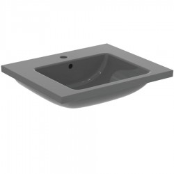 Washbasin for furniture 61x51 material: Porcelain With one hole With overflow, color: Grey surface: Glossy