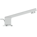 Wash basin tap Deck-mounted dual-level material: Brass S size With pop-up waste set, color: Chrome surface: Glossy Deck-mounted
