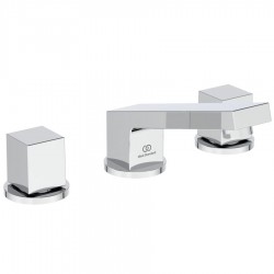 Wash basin tap Deck-mounted dual-level material: Brass S size With pop-up waste set, color: Chrome surface: Glossy Deck-mounted