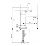 Wash basin tap Deck-mounted material: Brass mixer Without waste Μ size, color: Chrome surface: Glossy Deck-mounted