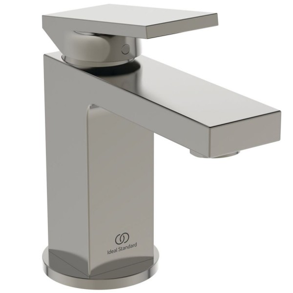 Wash basin tap Deck-mounted material: Brass mixer Without waste Μ size, color: Grey surface: Brushed Deck-mounted