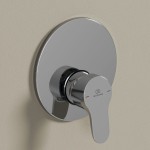 Shower tap Wall-mounted concealed - complete set 1 way material: Brass mixer With plate without hand shower, hose and holder, color: Chrome surface: Glossy Wall-mounted - external part Shower tap Wall-mounted concealed - complete set 1 way material: Brass mixer With plate without hand shower, hose and holder, color: Chrome surface: Glossy Wall-mounted - external part