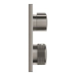 Shower tap Wall-mounted external part 2 way material: Brass thermostatic With plate without hand shower, hose and holder, color: Grey surface: Brushed Wall-mounted - external part