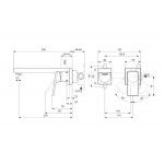 Wash basin tap Wall-mounted - external part 2 holes mixer Without waste, color: Gold material: Brass surface: Brushed Wall-mounted - external part