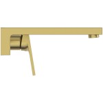 Wash basin tap Wall-mounted - external part 2 holes mixer Without waste, color: Gold material: Brass surface: Brushed Wall-mounted - external part