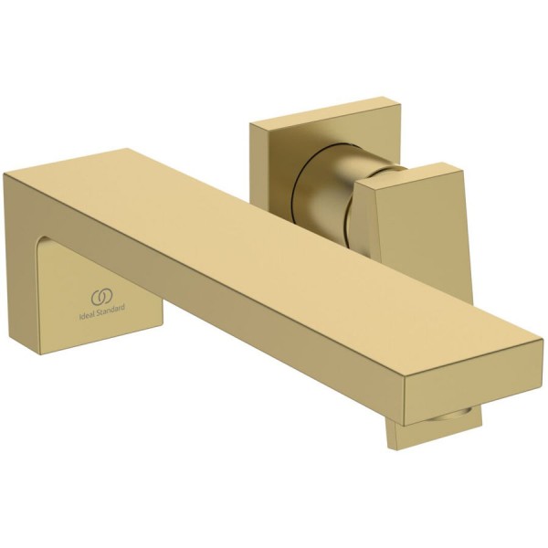 Wash basin tap Wall-mounted - external part 2 holes mixer Without waste, color: Gold material: Brass surface: Brushed Wall-mounted - external part