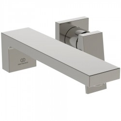 Wash basin tap Wall-mounted - external part 2 holes mixer Without waste, color: Chrome material: Brass surface: Brushed Wall-mounted - external part