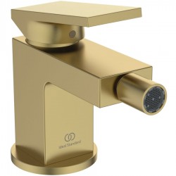 Bidet mixer material: Brass, color: Gold surface: Brushed Deck-mounted