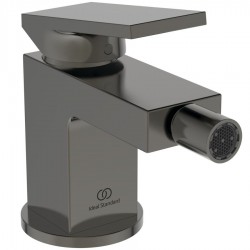 Bidet mixer material: Brass, color: Grey surface: Brushed Deck-mounted