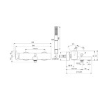 Bathtub tap Wall-mounted exposed material: Brass with hand shower, hose and holder mixer, color: Gold surface: Brushed Wall-mouned exposed