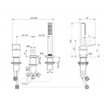 Μπαταρία μπανιέρας επικαθήμενη κομπλέ από ορείχαλκο Magnetic Grey, χρώμα: Γκρι επιφάνεια: Βουρτσισμένη Επικαθήμενες