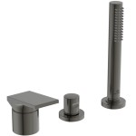 Μπαταρία μπανιέρας επικαθήμενη κομπλέ από ορείχαλκο Magnetic Grey, χρώμα: Γκρι επιφάνεια: Βουρτσισμένη Επικαθήμενες