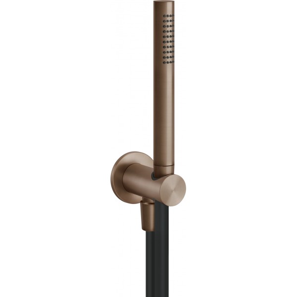 Shower head W/ hose, holder and outlet elbow 1 jet, color: Bronze surface: Brushed Hand showers Shower head W/ hose, holder and outlet elbow 1 jet, color: Bronze surface: Brushed Hand showers