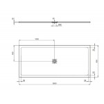 Shower tray Rectangular 200x90x3 material: Synthetic, color: White surface: Matt Shower tray Rectangular 200x90x3 material: Synthetic, color: White surface: Matt Rectangular