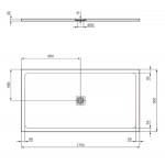 Ντουζιέρα ορθογώνια 170x90x3 από συνθετικό Pure WHite, χρώμα: Λευκό επιφάνεια: Ματ Ορθογώνιες