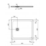 Shower tray Rectangular 90x80x3 material: Synthetic, color: Dark Grey surface: Matt Rectangular