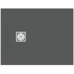Ντουζιέρα ορθογώνια 90x70x3 από συνθετικό Concrete Grey, χρώμα: Γκρι Σκούρο επιφάνεια: Ματ Ορθογώνιες