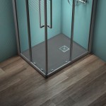 Ντουζιέρα ορθογώνια 90x70x3 από συνθετικό Concrete Grey, χρώμα: Γκρι Σκούρο επιφάνεια: Ματ Ορθογώνιες
