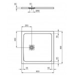 Shower tray Square 80x80x3 material: Synthetic Beach Sand, color: Beige surface: Matt Square