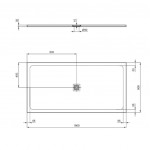 Ντουζιέρα ορθογώνια 180x90x3 από συνθετικό Concrete Grey, χρώμα: Γκρι Σκούρο επιφάνεια: Ματ Ορθογώνιες
