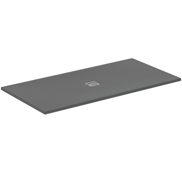 Ντουζιέρα ορθογώνια 180x90x3 από συνθετικό Concrete Grey, χρώμα: Γκρι Σκούρο επιφάνεια: Ματ Ορθογώνιες