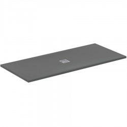 Ντουζιέρα ορθογώνια 180x80x3 από συνθετικό Concrete Grey, χρώμα: Γκρι Σκούρο επιφάνεια: Ματ Ορθογώνιες