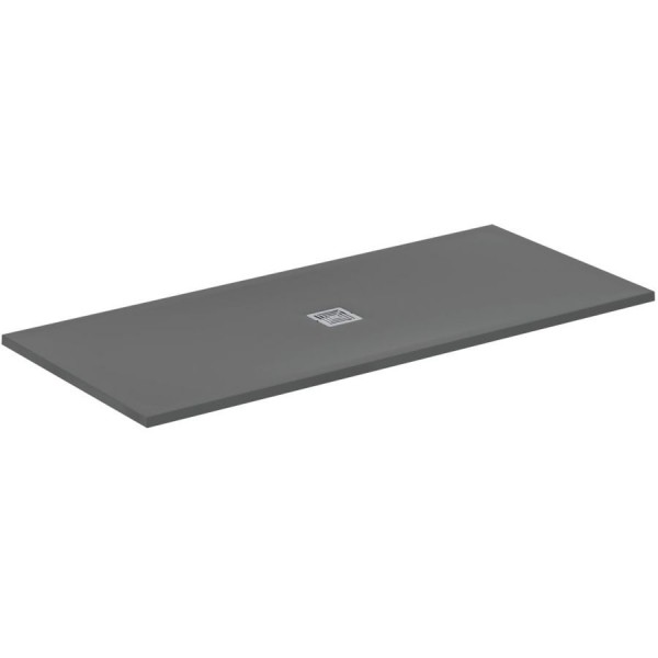 Shower tray Rectangular 180x80x3 material: Synthetic Concrete Grey, color: Dark Grey surface: Matt Rectangular