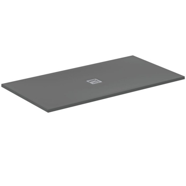 Ντουζιέρα ορθογώνια 170x90x3 από συνθετικό Concrete Grey, χρώμα: Γκρι Σκούρο επιφάνεια: Ματ Ορθογώνιες