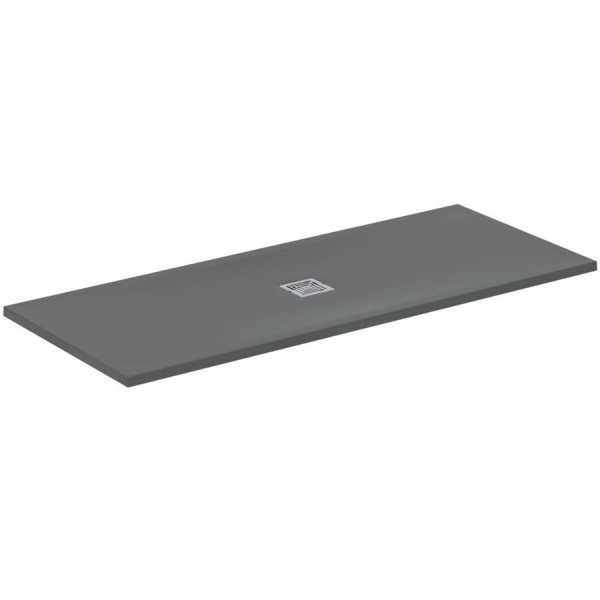 Ντουζιέρα ορθογώνια 170x70x3 από συνθετικό Concrete Grey, χρώμα: Γκρι Σκούρο επιφάνεια: Ματ Ορθογώνιες