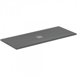 Ντουζιέρα ορθογώνια 170x70x3 από συνθετικό Concrete Grey, χρώμα: Γκρι Σκούρο επιφάνεια: Ματ Ορθογώνιες