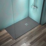 Shower tray Rectangular 160x90x3 material: Synthetic Concrete Grey, color: Dark Grey surface: Matt Rectangular