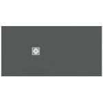 Ντουζιέρα ορθογώνια 160x80x3 από συνθετικό Concrete Grey, χρώμα: Γκρι Σκούρο επιφάνεια: Ματ Ορθογώνιες