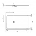 Ντουζιέρα ορθογώνια 160x100x3 από συνθετικό Concrete Grey, χρώμα: Γκρι Σκούρο επιφάνεια: Ματ Ορθογώνιες