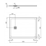 Ντουζιέρα ορθογώνια 120x90x3 από συνθετικό Concrete Grey, χρώμα: Γκρι Σκούρο επιφάνεια: Ματ Ορθογώνιες