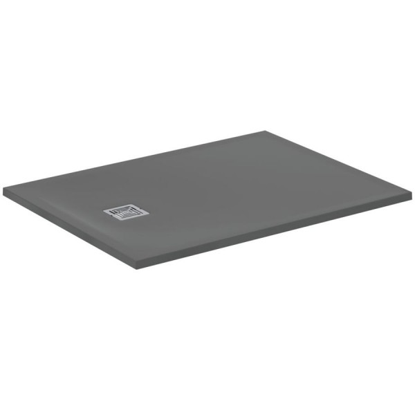 Ντουζιέρα ορθογώνια 120x90x3 από συνθετικό Concrete Grey, χρώμα: Γκρι Σκούρο επιφάνεια: Ματ Ορθογώνιες