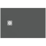 Ντουζιέρα ορθογώνια 120x80x3 από συνθετικό Concrete Grey, χρώμα: Γκρι Σκούρο επιφάνεια: Ματ Ορθογώνιες
