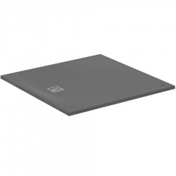Ντουζιέρα τετράγωνη 120x120x3 από συνθετικό Concrete Grey, χρώμα: Γκρι Σκούρο επιφάνεια: Ματ Τετράγωνες