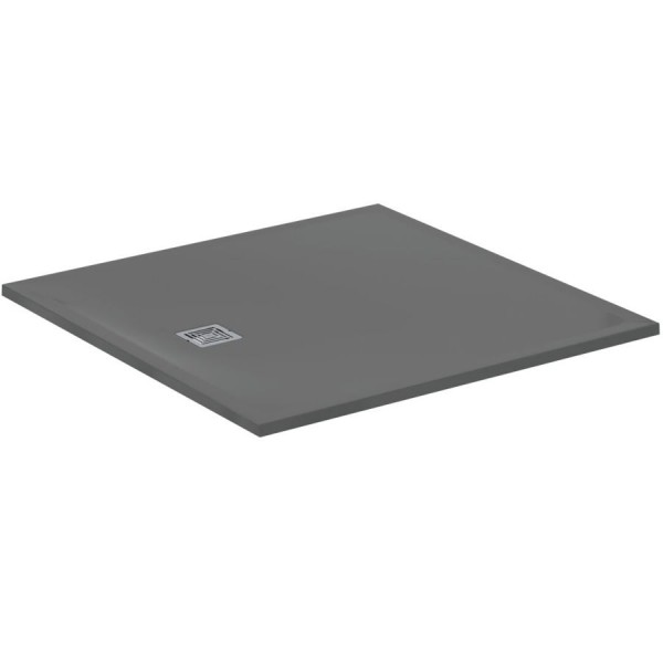 Ντουζιέρα τετράγωνη 120x120x3 από συνθετικό Concrete Grey, χρώμα: Γκρι Σκούρο επιφάνεια: Ματ Τετράγωνες
