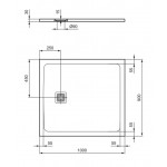 Ντουζιέρα ορθογώνια 100x90x3 από συνθετικό Concrete Grey, χρώμα: Γκρι Σκούρο επιφάνεια: Ματ Ντουζιέρα ορθογώνια 100x90x3 από συνθετικό Concrete Grey, χρώμα: Γκρι Σκούρο επιφάνεια: Ματ