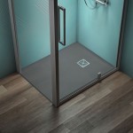 Shower tray Rectangular 100x80x3 material: Synthetic Concrete Grey, color: Dark Grey surface: Matt Rectangular Shower tray Rectangular 100x80x3 material: Synthetic Concrete Grey, color: Dark Grey surface: Matt Rectangular