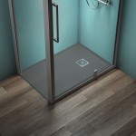 Ντουζιέρα ορθογώνια 100x70x3 από συνθετικό Concrete Grey, χρώμα: Γκρι Σκούρο επιφάνεια: Ματ Ορθογώνιες