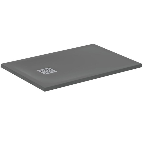 Ντουζιέρα ορθογώνια 100x70x3 από συνθετικό Concrete Grey, χρώμα: Γκρι Σκούρο επιφάνεια: Ματ Ορθογώνιες