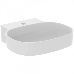 Washbasin Wall-mounted 50x48x13,5 With 1 bowl With hole in the middle Without overflow material: Porcelain, color: White surface: Matt Wall-mounted