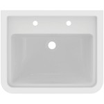Washbasin Wall-mounted 61,5x50 With 1 bowl With overflow With two holes material: Porcelain, color: White surface: Glossy Wall-mounted Washbasin Wall-mounted 61,5x50 With 1 bowl With overflow With two holes material: Porcelain, color: White surface: Glossy Wall-mounted