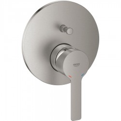 Shower tap Wall-mounted external part 2 way material: Brass mixer With plate without hand shower, hose and holder, color: Chrome surface: Brushed Wall-mounted - external part