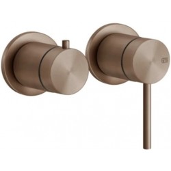 Shower tap Wall-mounted external part 2 holes 2 way material: Inox mixer without hand shower, hose and holder, color: Bronze surface: Brushed Wall-mounted - external part
