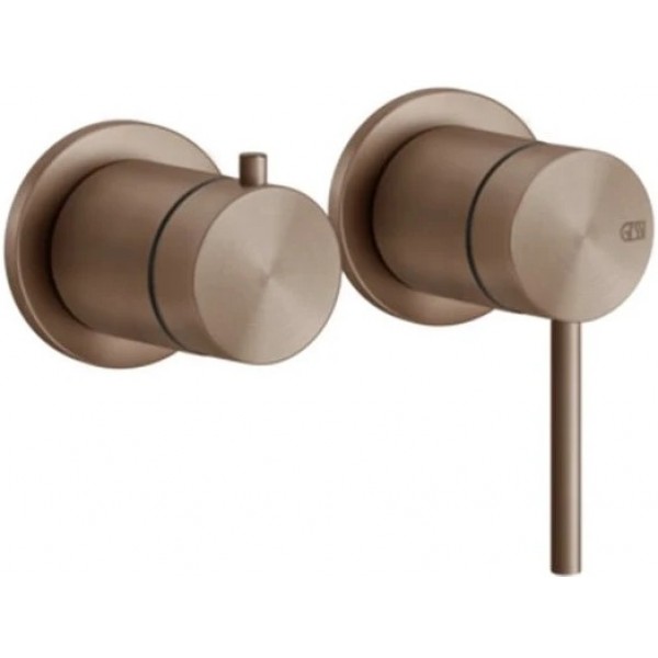 Shower tap Wall-mounted external part 2 holes 2 way material: Inox mixer without hand shower, hose and holder, color: Bronze surface: Brushed Wall-mounted - external part
