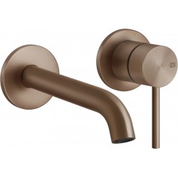 Wash basin tap Wall-mounted - external part 2 holes mixer Without waste, color: Bronze material: Inox surface: Brushed Wall-mounted - external part